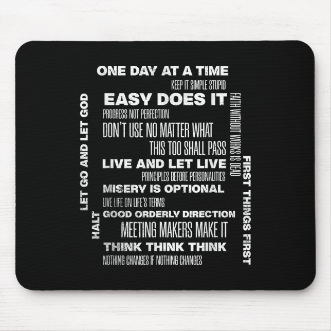 Mousepad Um Dia De Cada Vez Inspirando Sobriedade De Recupe (Frente)