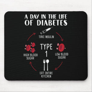 Mousepad Um dia na vida da diabetes tipo 1 - consciência