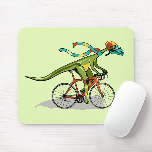 Mousepad Um Dinossauro Anabisetia Andando De Bicicleta. (Com mouse)