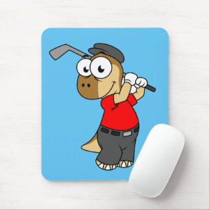 Mousepad Um Dinossauro Paquicéfalossauro Jogando Golfe.