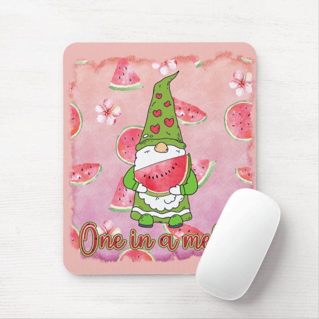 Mousepad Um em um melão | Gnomo Verde e Melancia (Com mouse)