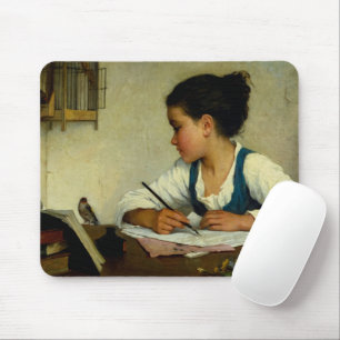 Mousepad Um Escrevendo de Meninas, Pet Goldfinch, por Henri