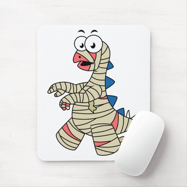 Mousepad Um Estegossauro De Cartoon Vestiu Como Uma Mamã. (Com mouse)
