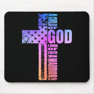 Mousepad Um Filho de Deus Uma Mulher de Fé Um Guerreiro de