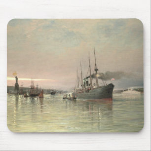 Mousepad Um forro e o outro transporte antes da estátua de