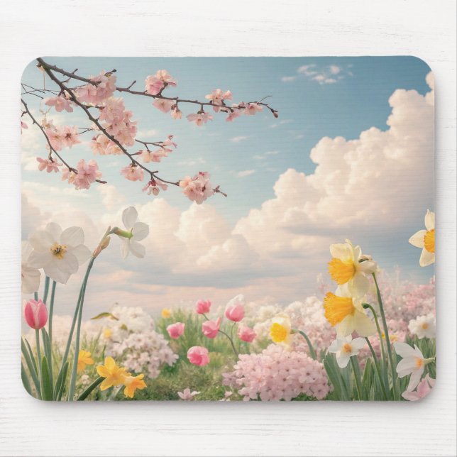 Mousepad Um Fundo Floral de Primavera (Frente)