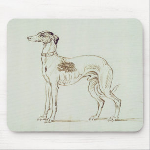 Mousepad Um galgo, enfrentando à esquerda (caneta & tinta