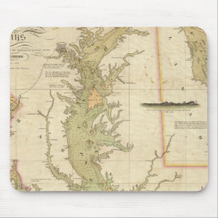 Mousepad Um Gráfico dos Baías Chesapeake e Delaware