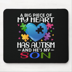 Mousepad Um grande pedaço do meu coração tem autismo e é me
