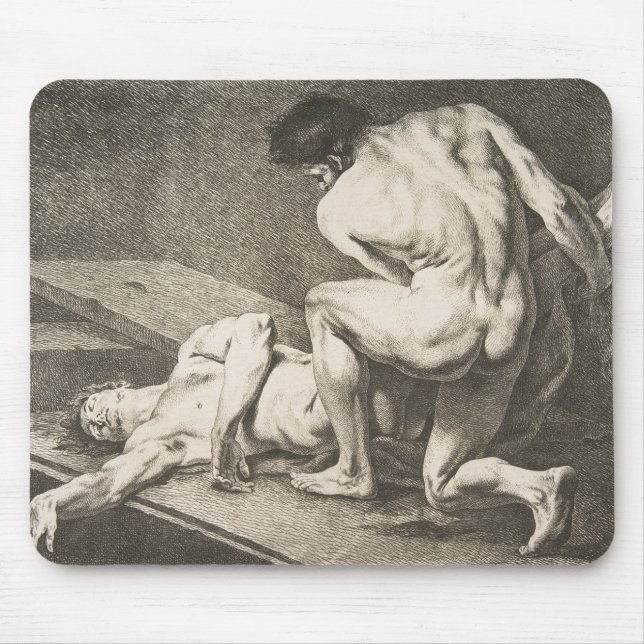 Mousepad Um homem levanta as pernas de outro homem (Frente)