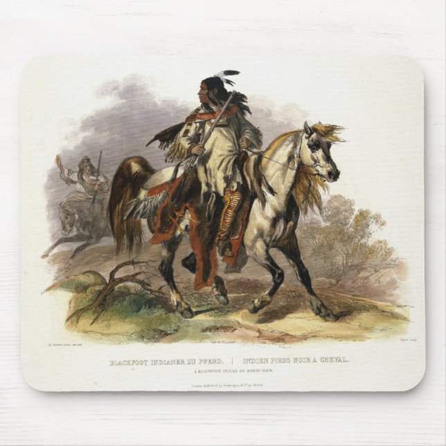 Mousepad Um indiano Blackfoot a cavalo, chapeia 19 do Vol (Frente)