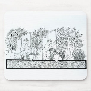 Mousepad Um jardim egípcio antigo (gravura) (foto de b/w)