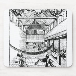 Mousepad Um jogo real do tênis no Jeu de Paume