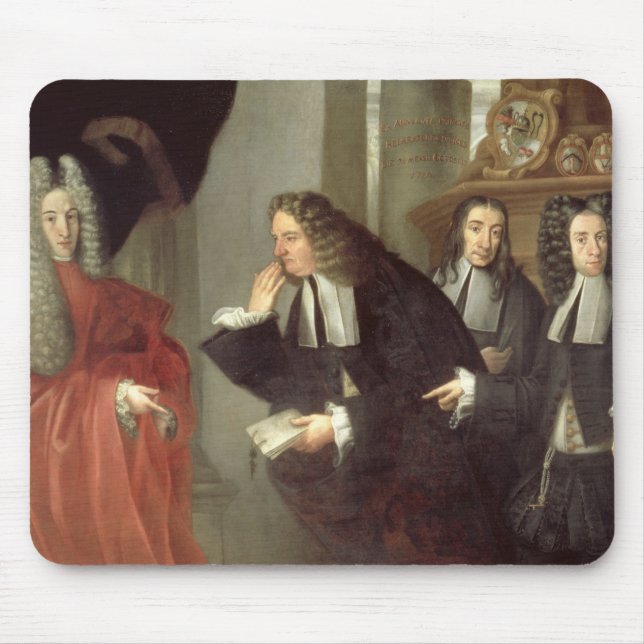 Mousepad Um juiz e três advogados, escola Venetian (óleo (Frente)
