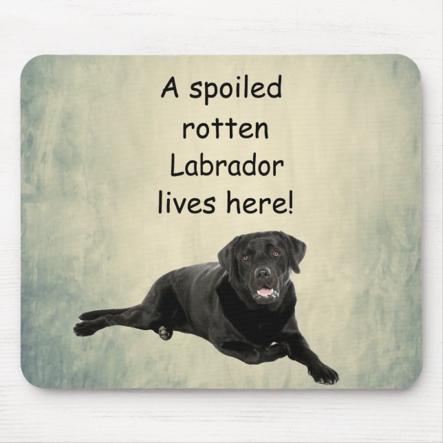 Mousepad Um Labrador Rotten mimado mora aqui (Frente)
