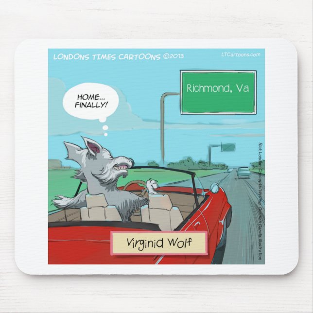 Mousepad Um Lobo da Virgínia Divertido (Frente)