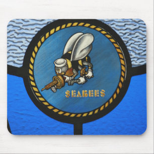 Mousepad Um logotipo do solteiro Seabee