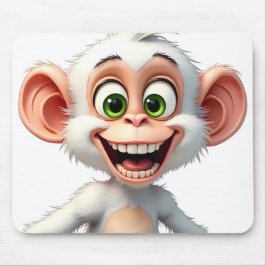 Mousepad Um macaco branco sorridente