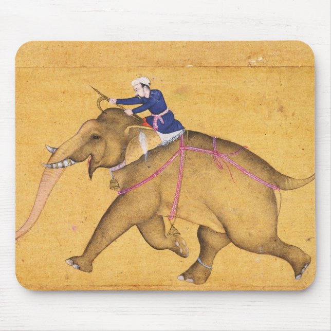 Mousepad Um Mahout que monta um elefante, do grande Clive (Frente)