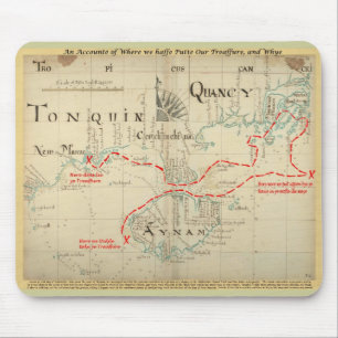 Mousepad Um mapa autêntico de 1690 piratas (com enfeites)