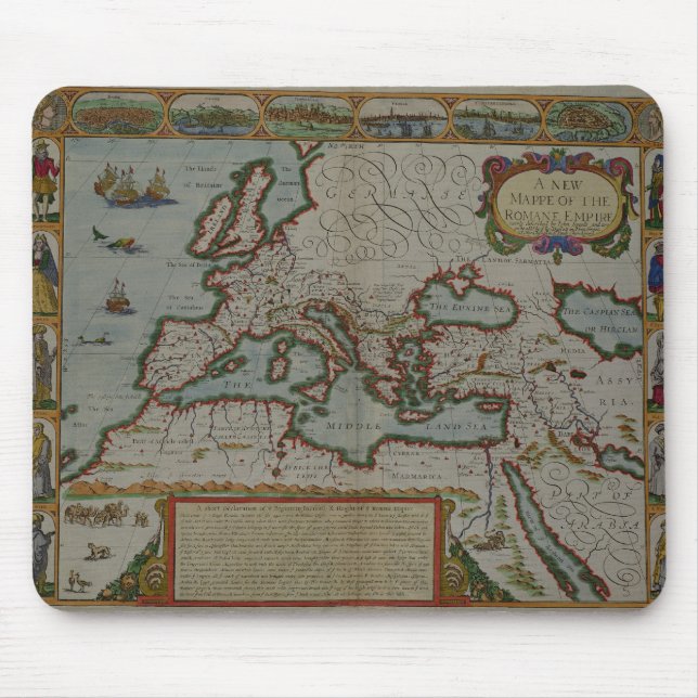 Mousepad Um mapa novo do império romano (Frente)