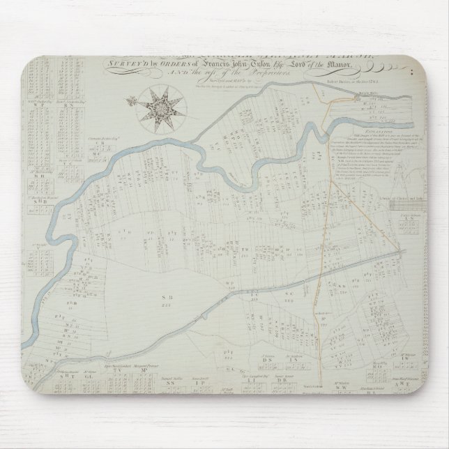 Mousepad Um mapa novo e correto do pântano de Hackney, 1745 (Frente)
