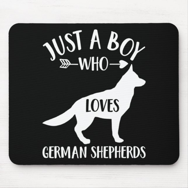 Mousepad Um Menino Que Adora German shepherd (Frente)