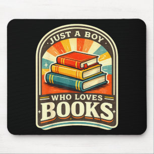 Mousepad Um menino que ama livros engraçado bibliófilo leit