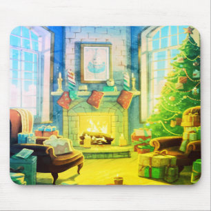 Mousepad Um Natal Verde Brilhante Almofadado para Laptop