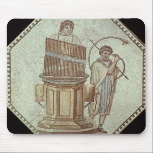 Mousepad Um organista e um jogador de chifre entertain