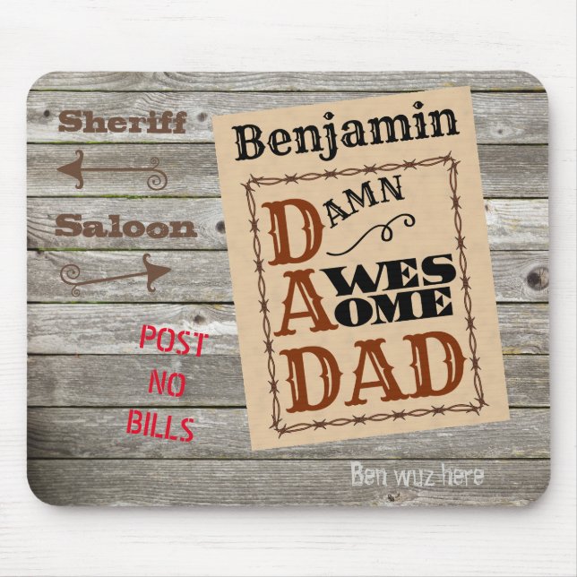 Mousepad Um Pai Incrível, Um Pad de Mouse Personalizado de  (Frente)