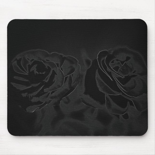 Mousepad Um par de rosas em preto (Frente)