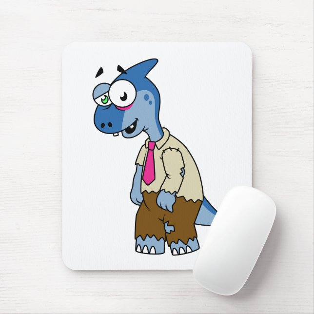 Mousepad Um Parasaurolofo De Cartoon Vestiu Como Zombie. (Com mouse)