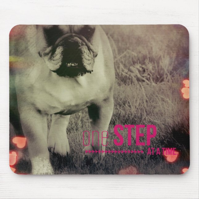 Mousepad Um passo de cada vez, Buldogue (Frente)