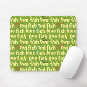 Mousepad Um Peixe Dois Peixes Padrão Tipográfico