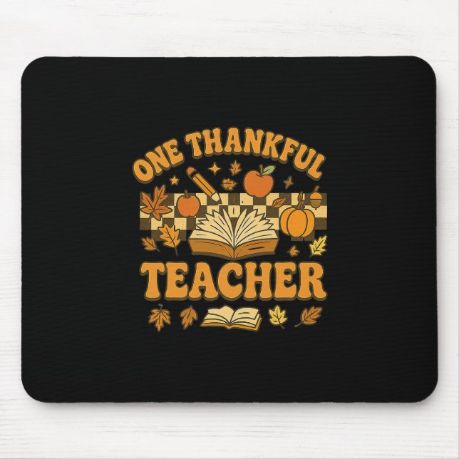Mousepad Um Professor Grato Livro Groovy Abóbora Outono Do  (Frente)