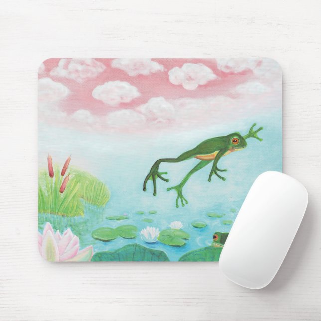 Mousepad Um Sapo Passa Para A Ilustração Do Pond (Com mouse)