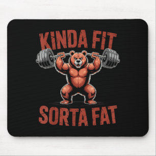 Mousepad Um Tanto em Forma Meio Gordo Engraçado Academia Bu