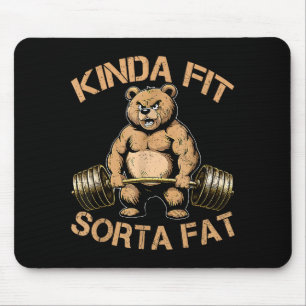 Mousepad Um Tanto em Forma Meio Gordo - Urso Engraçado Leva