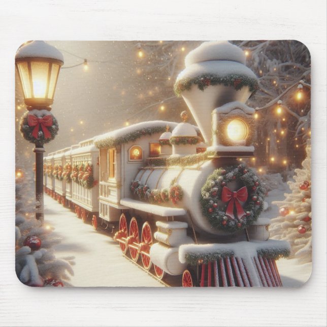 Mousepad Um trem de natal Mágico da Maravilha de inverno (Frente)