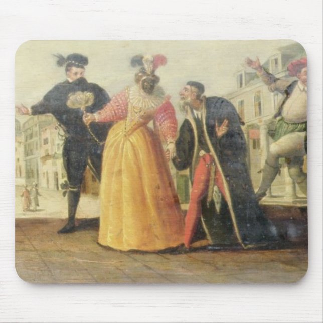 Mousepad Um trupe de Commedia Dell'Arte antes de um (Frente)
