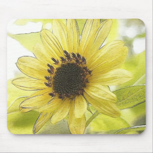 Mousepad Um único limão - girassol amarelo