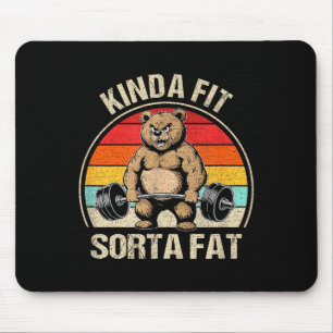 Mousepad Um Urso Meio em Forma Meio Gordo Engraçado Levanta