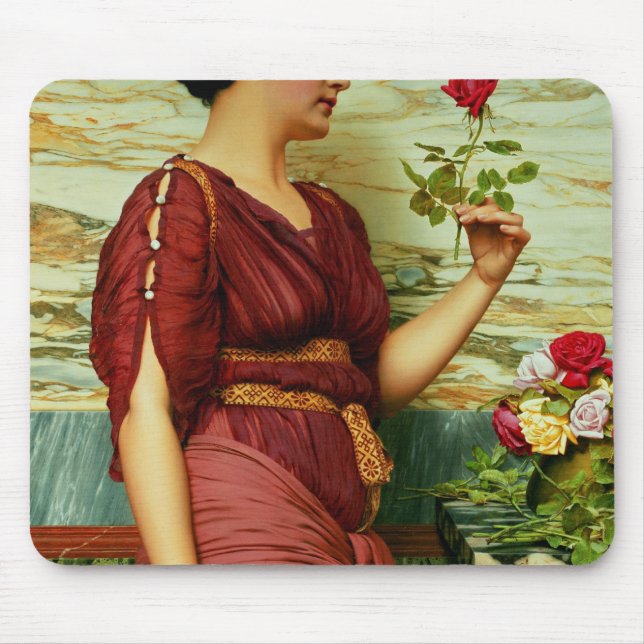 Mousepad Um vermelho, rosa vermelha (Frente)