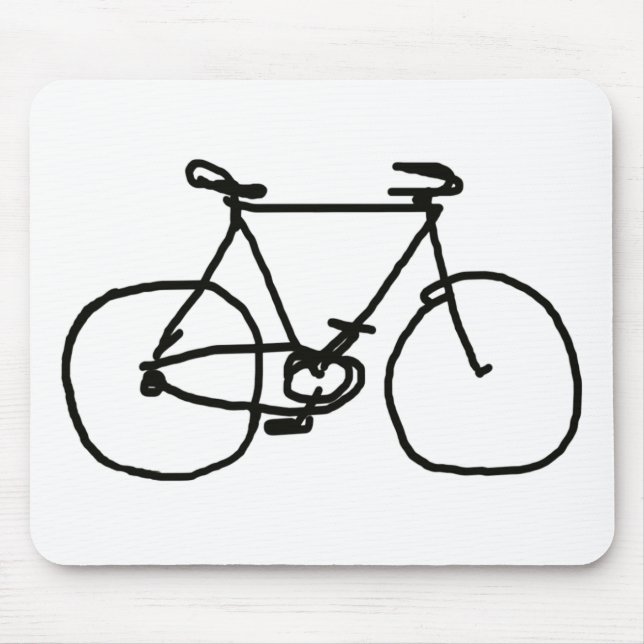 Mousepad uma bicicleta preta estilizado (Frente)