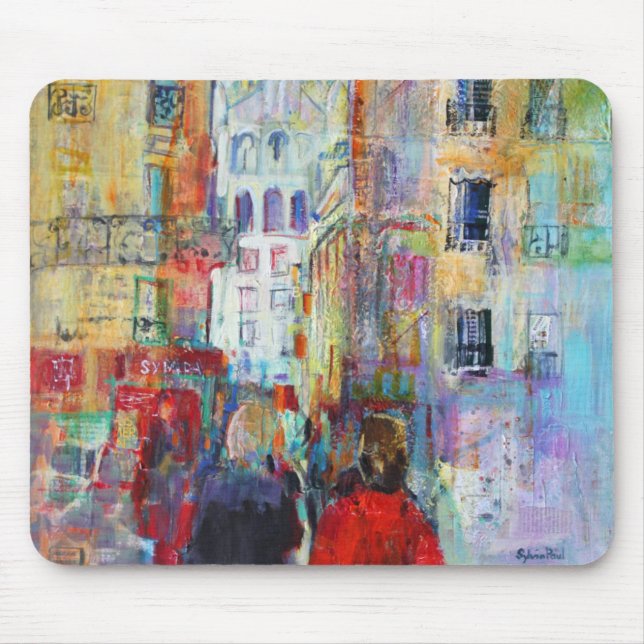 Mousepad Uma caminhada da noite a Sacre Coeur (Frente)