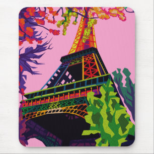 Mousepad Uma Celebração Colorida da Torre Eiffel