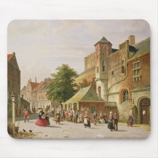 Mousepad Uma cena da rua em Amsterdão (Frente)