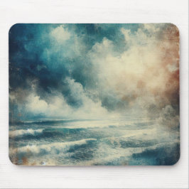 Mousepad Uma cena turbulenta do oceano - Fotografia antiga