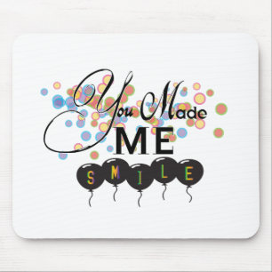 Mousepad Uma citação feliz com balões... você me fez sorrir